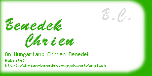 benedek chrien business card